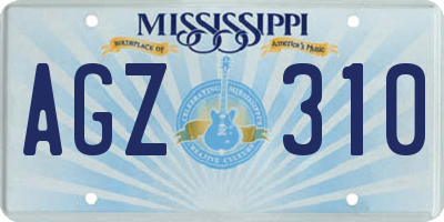 MS license plate AGZ310