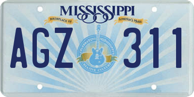 MS license plate AGZ311