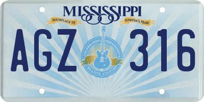 MS license plate AGZ316