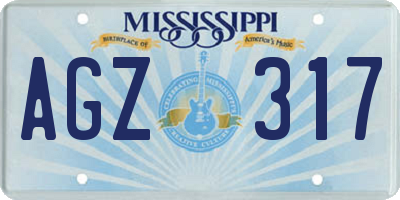 MS license plate AGZ317