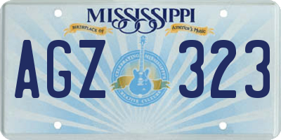 MS license plate AGZ323