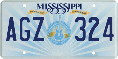 MS license plate AGZ324