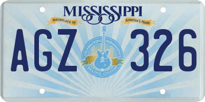 MS license plate AGZ326