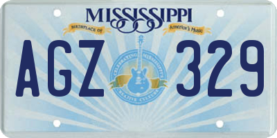 MS license plate AGZ329