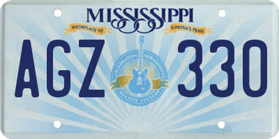MS license plate AGZ330
