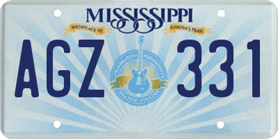 MS license plate AGZ331