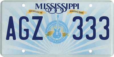 MS license plate AGZ333