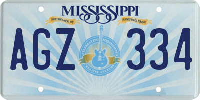 MS license plate AGZ334