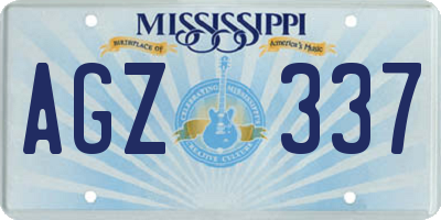 MS license plate AGZ337