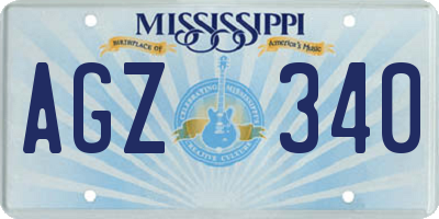MS license plate AGZ340
