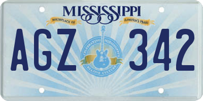 MS license plate AGZ342