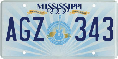 MS license plate AGZ343