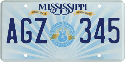 MS license plate AGZ345