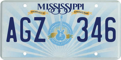 MS license plate AGZ346