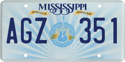 MS license plate AGZ351
