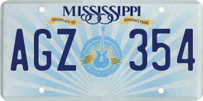 MS license plate AGZ354