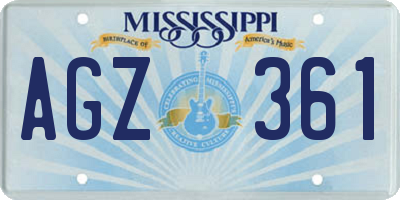 MS license plate AGZ361