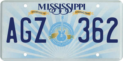 MS license plate AGZ362