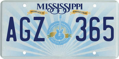 MS license plate AGZ365