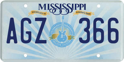 MS license plate AGZ366