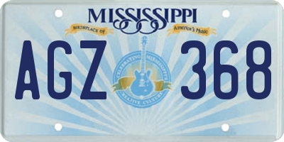 MS license plate AGZ368