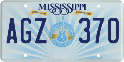 MS license plate AGZ370