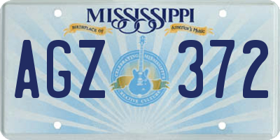 MS license plate AGZ372