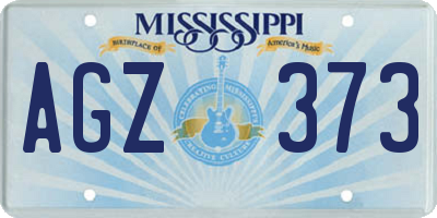 MS license plate AGZ373