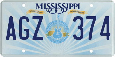 MS license plate AGZ374