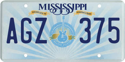 MS license plate AGZ375