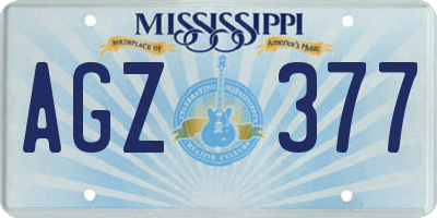 MS license plate AGZ377
