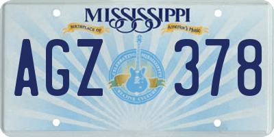 MS license plate AGZ378