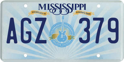 MS license plate AGZ379