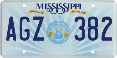 MS license plate AGZ382