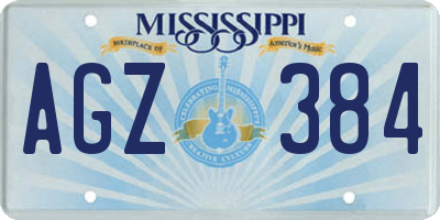 MS license plate AGZ384