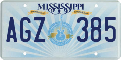 MS license plate AGZ385