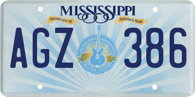 MS license plate AGZ386