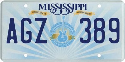 MS license plate AGZ389