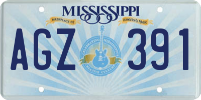 MS license plate AGZ391