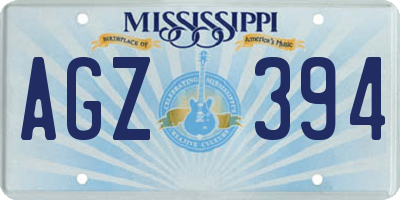 MS license plate AGZ394