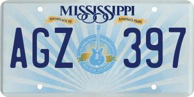 MS license plate AGZ397