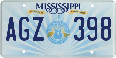 MS license plate AGZ398