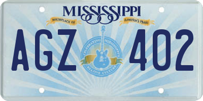 MS license plate AGZ402