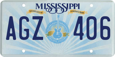 MS license plate AGZ406