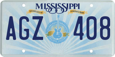 MS license plate AGZ408