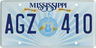 MS license plate AGZ410