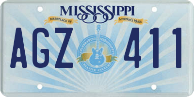 MS license plate AGZ411