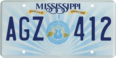 MS license plate AGZ412