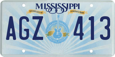MS license plate AGZ413