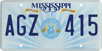 MS license plate AGZ415